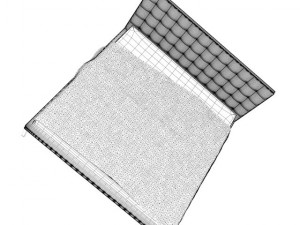 grey leather bed 3D Модель