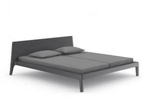 grey modern bed with pillows 3D Model
