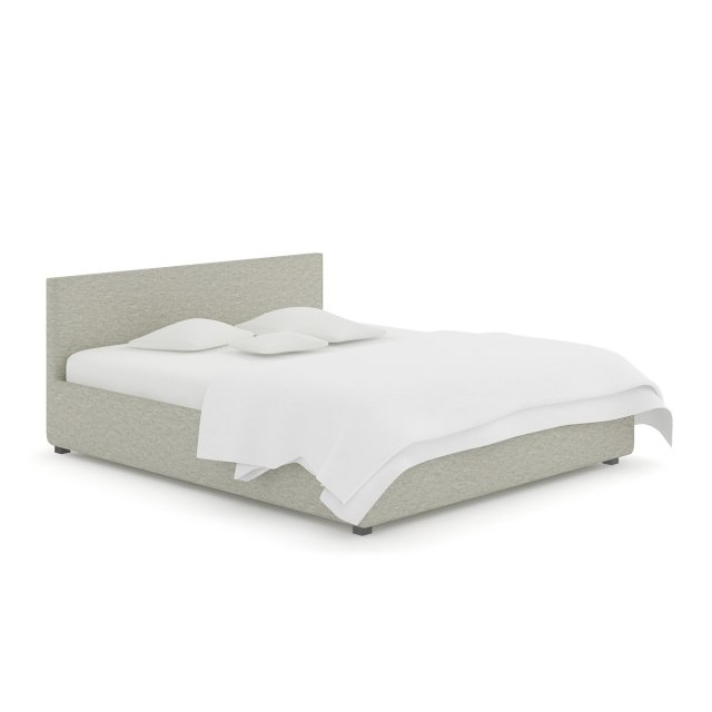 grey fabric bed with pillows 3D Model .c4d .max .obj .3ds .fbx .stl .blend 