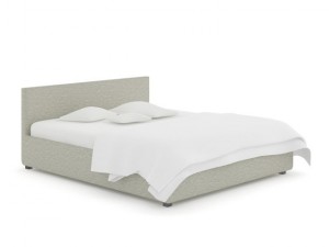 grey fabric bed with pillows Modelo 3D
