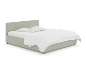 带枕头的灰色布艺床 3D 模型