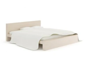 枕付きの明るい木製ベ​​ッド 3Dモデル