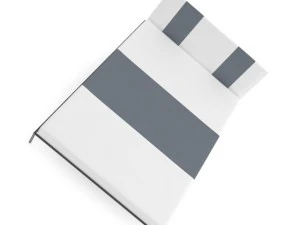 simple whitegrey bed 3D Model