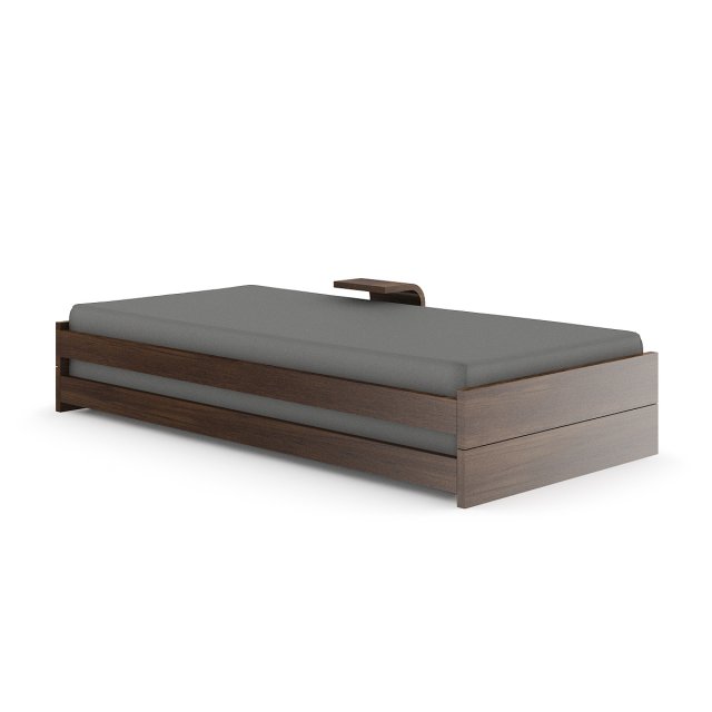 single wooden bed 3D Model .c4d .max .obj .3ds .fbx .stl .blend