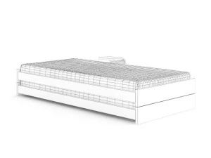 single wooden bed 3D Model