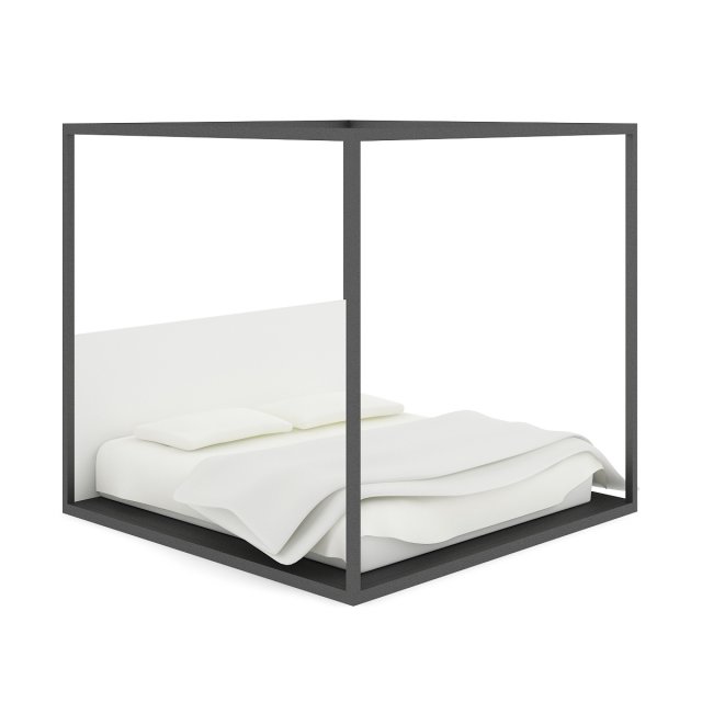 fourposter black bed 3D 모델 .c4d .max .obj .3ds .fbx .stl .blend 