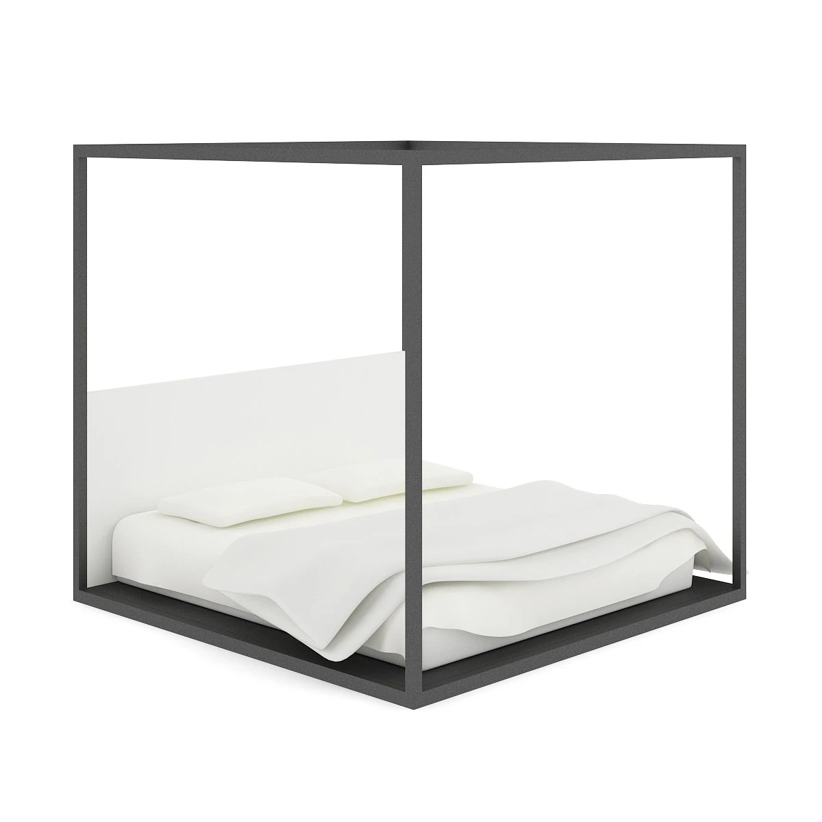 fourposter black bed 3D Model .c4d .max .obj .3ds .fbx .stl .blend 