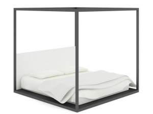fourposter black bed Modelo 3D