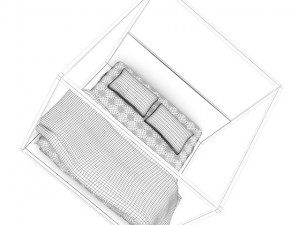 fourposter black bed 3D 모델