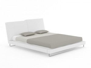 whitegrey modern bed Modèle 3D