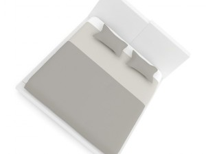 whitegrey modern bed Modello 3D