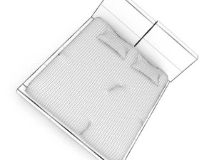 whitegrey modern bed 3D Model