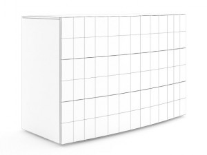 white rounded cupboard 3D Model