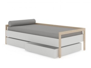 grey bed with drawers 3D 模型