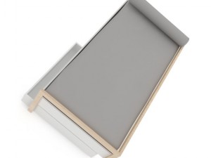 grey bed with drawers Modello 3D