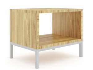 wooden bedside table 3Dモデル