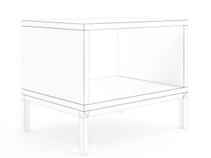 wooden bedside table 3D Model