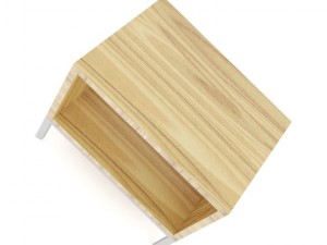 wooden bedside table 3D Model