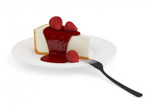 cheesecake with strawberry sauce 3D Model