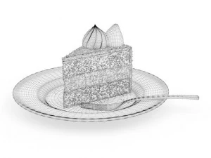 piece of cream cake 3D Model