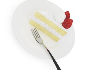 piece of cream cake Model 3D