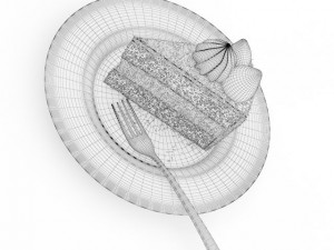 piece of cream cake Model 3D
