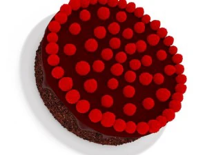 chocolate cake with raspberries 3D Model