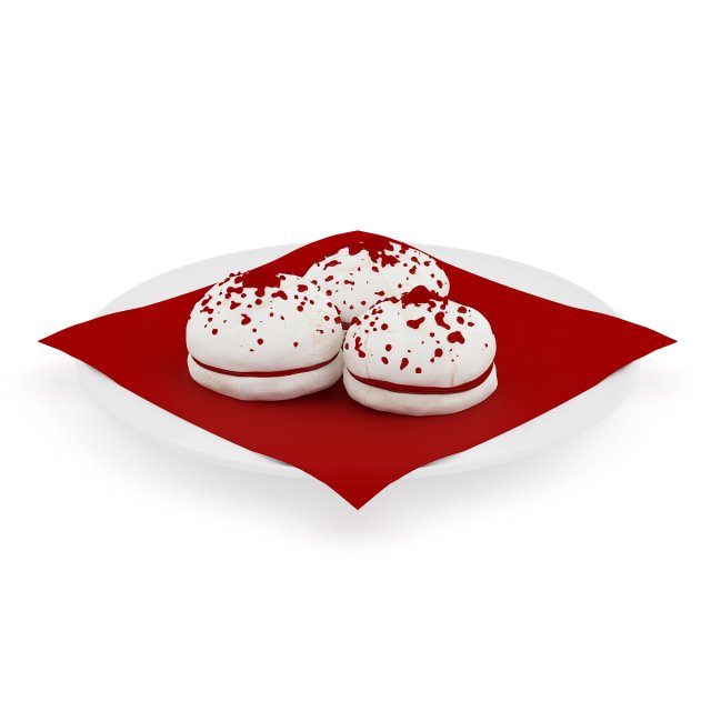 meringues with strawberry sauce 3D Модель .c4d .max .obj .3ds .fbx .stl .blend 