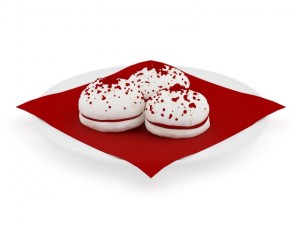 meringues with strawberry sauce 3D 模型