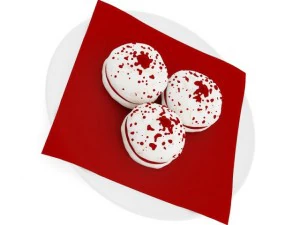 meringues with strawberry sauce 3D Model