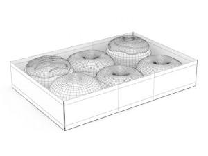 donuts in box 3D Model