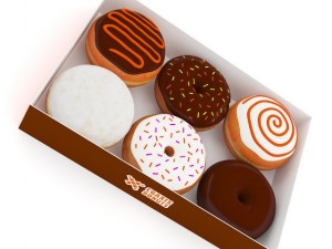 donuts in box 3D Model