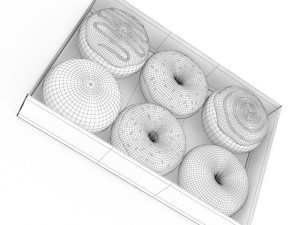 donuts in box 3D Model