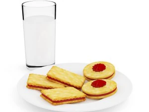 biscuits with milk 3D Model