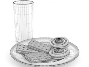 biscuits with milk 3D Model