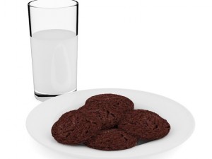 chocolate cookies with milk 3D Model