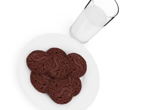chocolate cookies with milk 3D Model