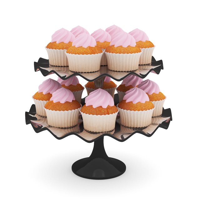 muffins on plate 3Dモデル .c4d .max .obj .3ds .fbx .stl .blend 
