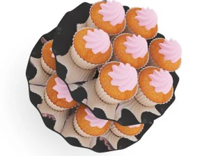 babeczki na talerzu Model 3D