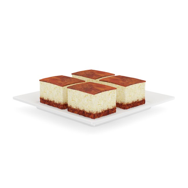 four pieces of cheesecake 3D Модель .c4d .max .obj .3ds .fbx .stl .blend 