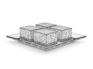 four pieces of cheesecake 3D Модель