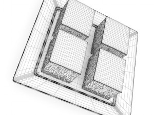 four pieces of cheesecake 3D Модель