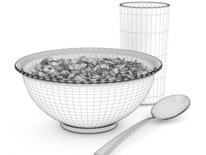 musli in bowl 3D Model