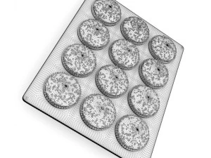 muffins on baking plate 3D Model