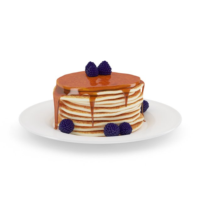 pancakes with syrup 3D 模型 .c4d .max .obj .3ds .fbx .stl .blend 