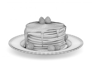 pancakes with syrup 3D 模型