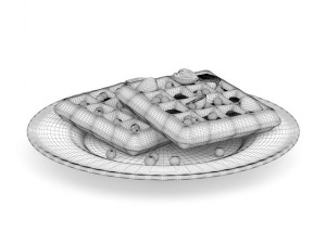 waffles with syrup 3D Model