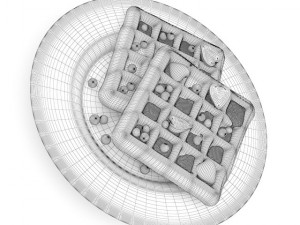 waffles with syrup 3D Model
