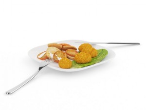 chicken nuggets with fried potatoes Modello 3D