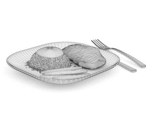 steak with couscous 3D Model